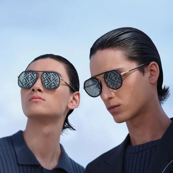 💯- New Authentic Fendi Pattern Pilot Men's Sunglasses FE40040U 02C 51 - Picture 16 of 16